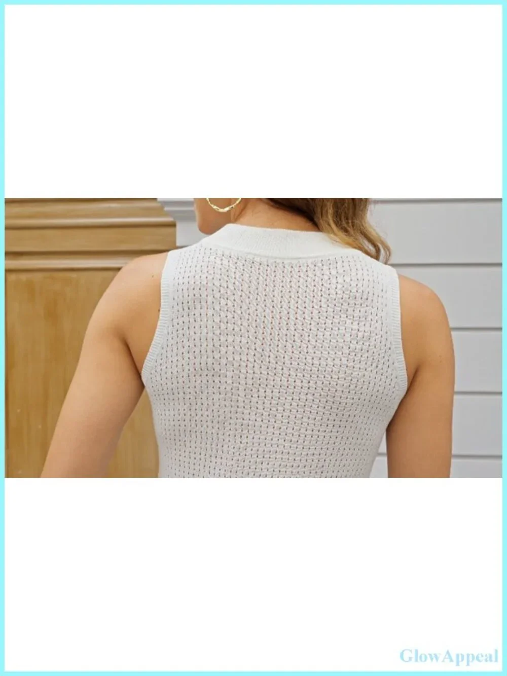 Sleeveless Eyelet Knit Sweater Vest Crop Tank Top Women Summer